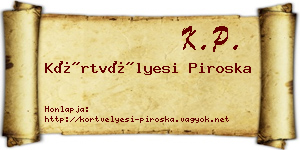 Körtvélyesi Piroska névjegykártya